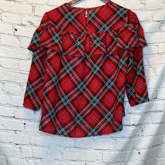 Crown & Ivy Christmas Plaid Top Size Medium Excellent Condition - Picture 7 of 10